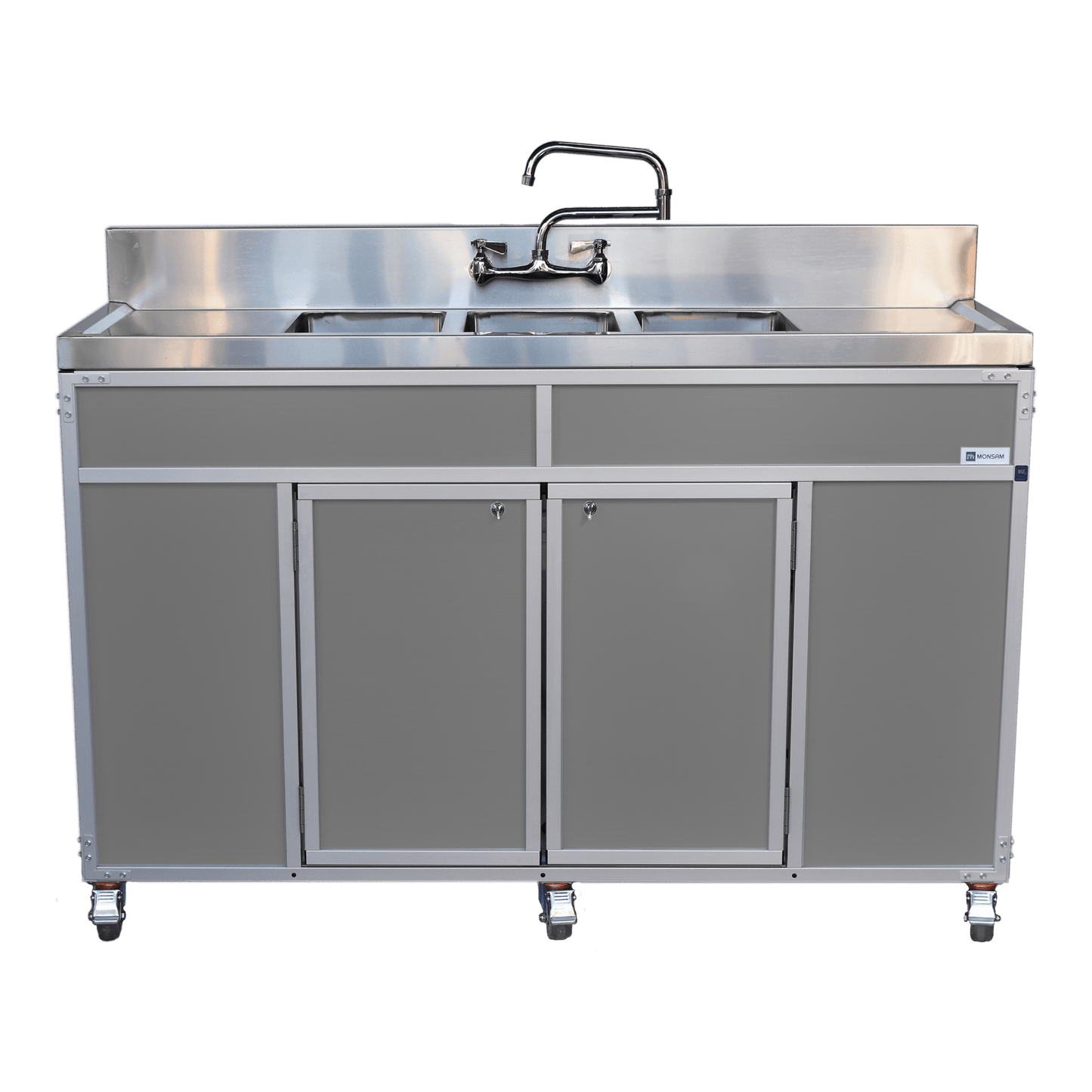 Three 10" Portable Utensil Deep Basins with Two Drainboards (NS - 003DB) - SchoolOutlet