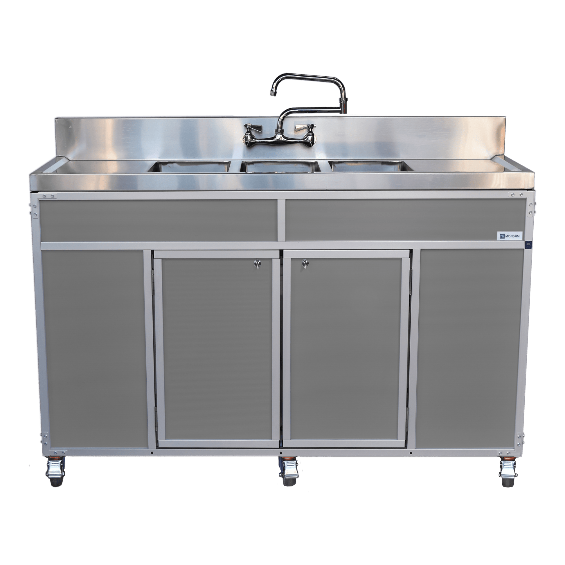 Three 10" Portable Utensil Deep Basins with Two Drainboards (NS - 003DB) - SchoolOutlet