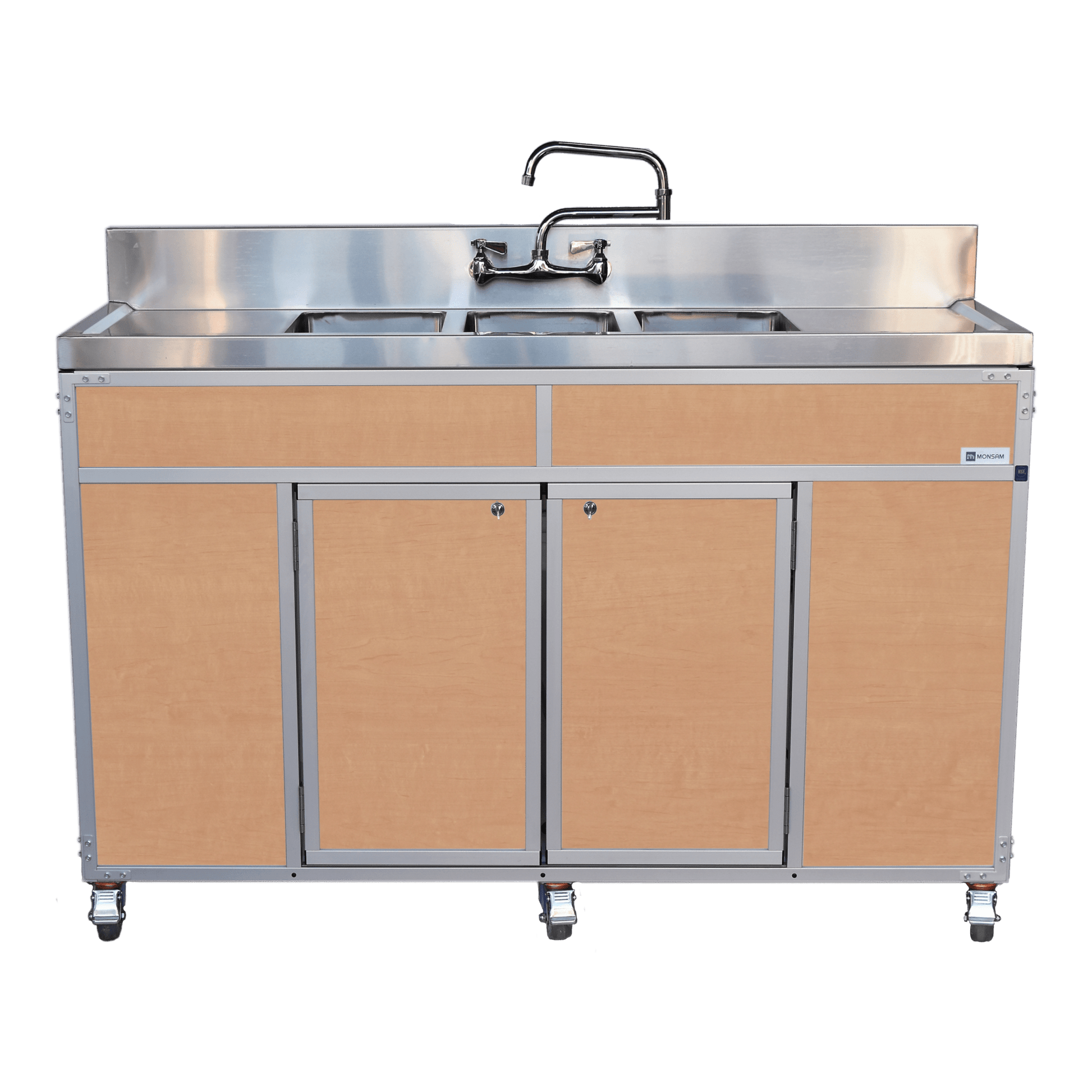 Three 10" Portable Utensil Deep Basins with Two Drainboards (NS - 003DB) - SchoolOutlet