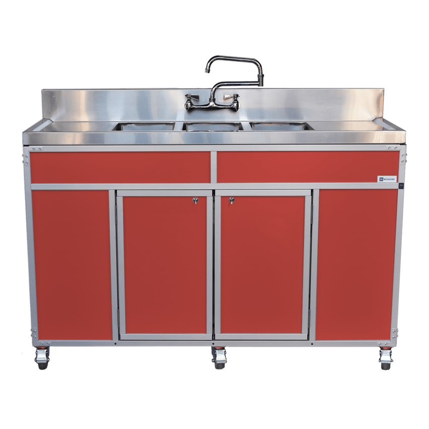 Three 10" Portable Utensil Deep Basins with Two Drainboards (NS - 003DB) - SchoolOutlet