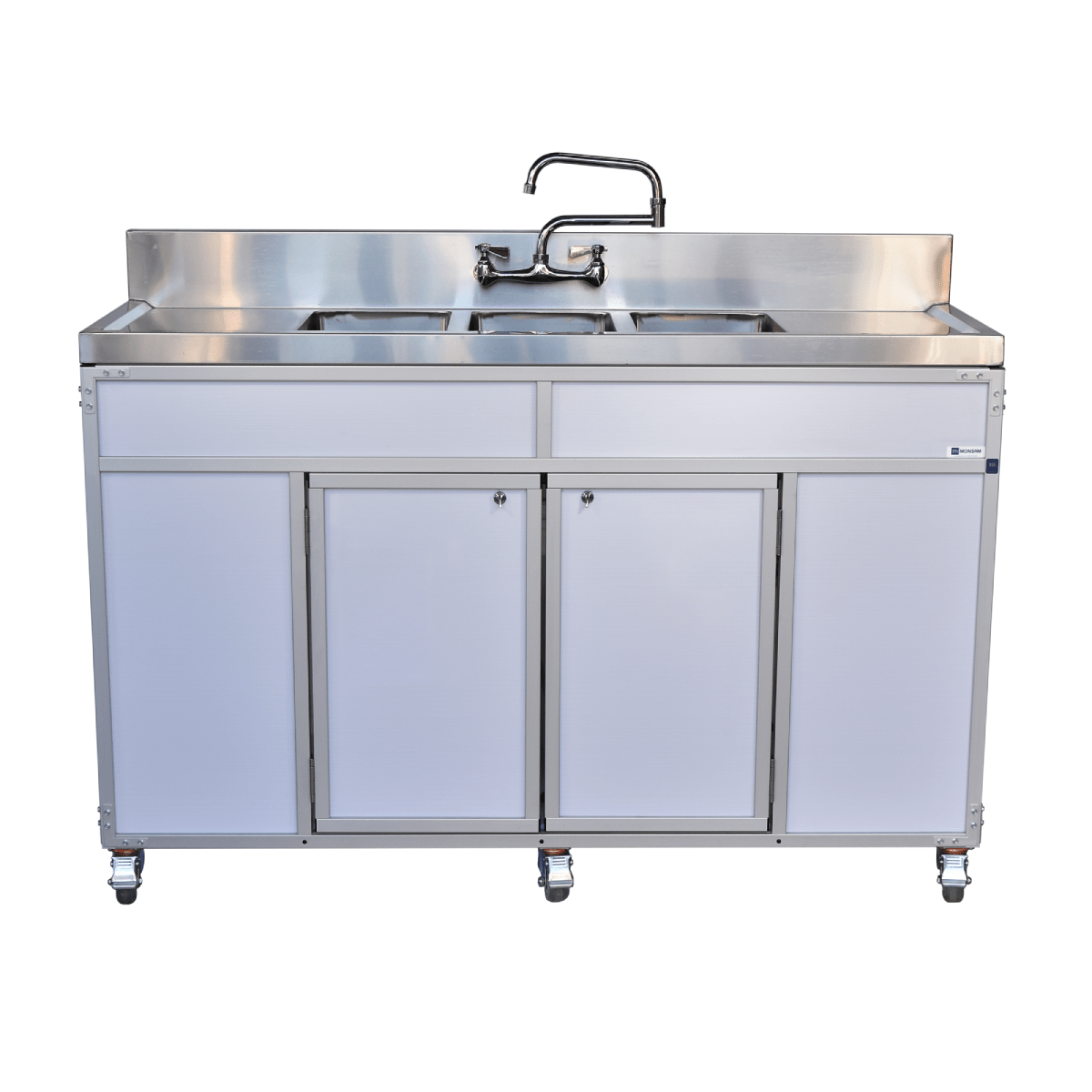 Three 10" Portable Utensil Deep Basins with Two Drainboards (NS - 003DB) - SchoolOutlet