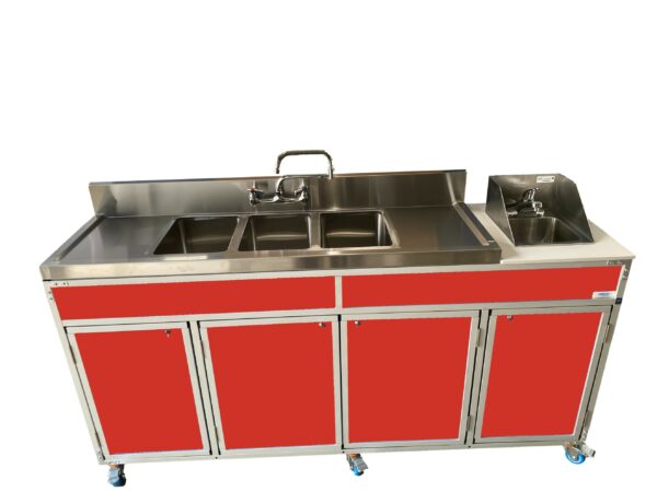 Three 10" Deep Basins PLUS Handwashing Self Contained Restaurant Sink With Drain Boards (NS - 004DB) - SchoolOutlet