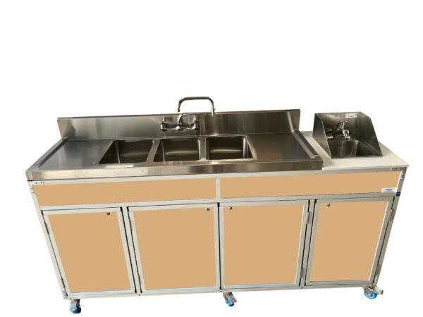 Three 10" Deep Basins PLUS Handwashing Self Contained Restaurant Sink With Drain Boards (NS - 004DB) - SchoolOutlet