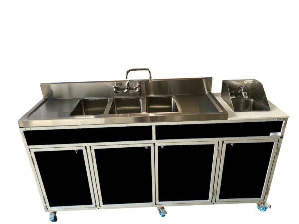 Three 10" Deep Basins PLUS Handwashing Self Contained Restaurant Sink With Drain Boards (NS - 004DB) - SchoolOutlet