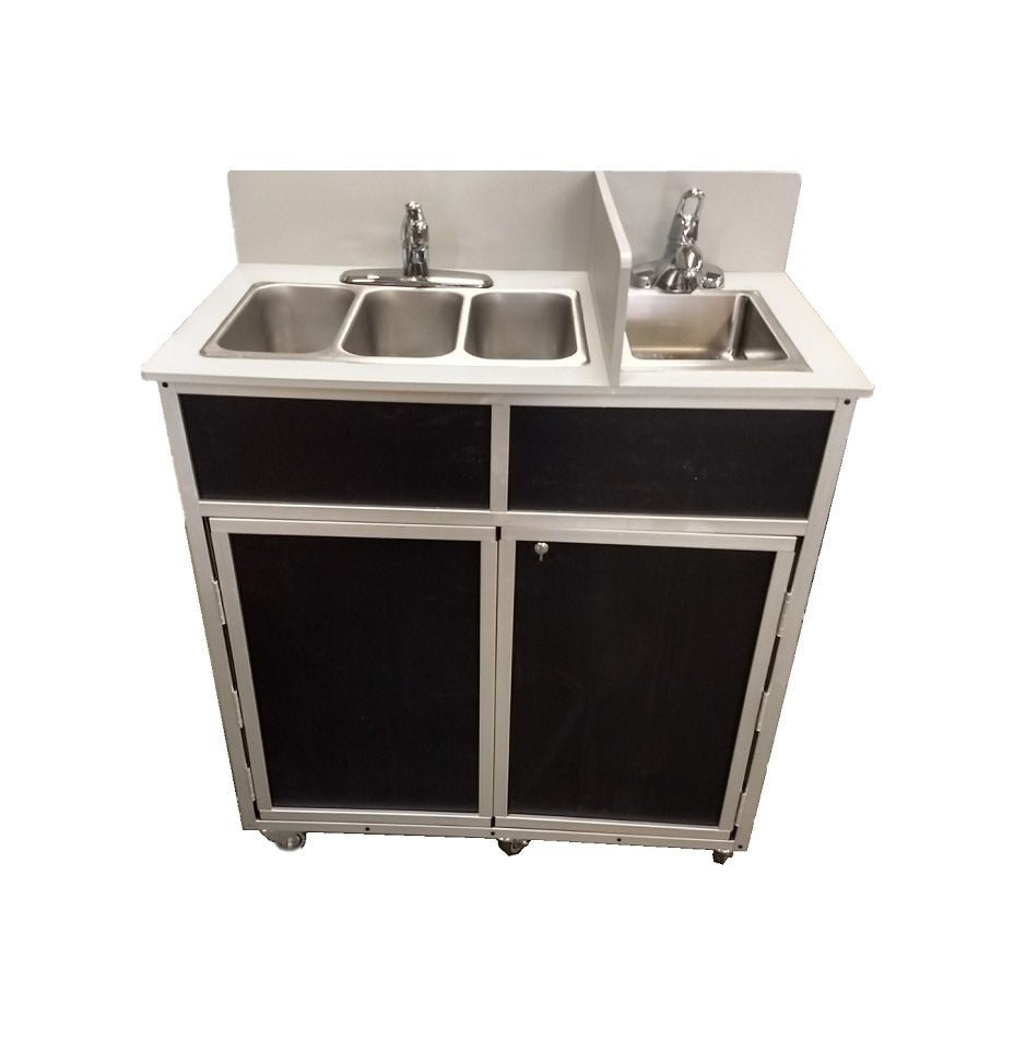 Portable Compact Three Concession Basins PLUS handwashing sink (NS - 004S) - SchoolOutlet
