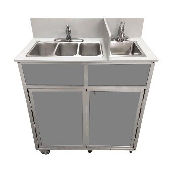 Portable Compact Three Concession Basins PLUS handwashing sink (NS - 004S) - SchoolOutlet