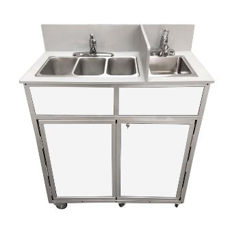 Portable Compact Three Concession Basins PLUS handwashing sink (NS - 004S) - SchoolOutlet