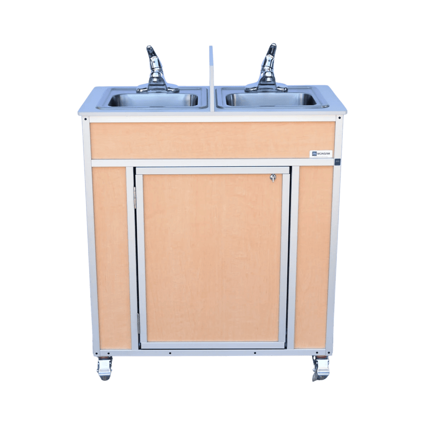 NSF Certified Double 6" Deep Basin Utensil Washing Self - Contained Sink (NS - 009D) - SchoolOutlet