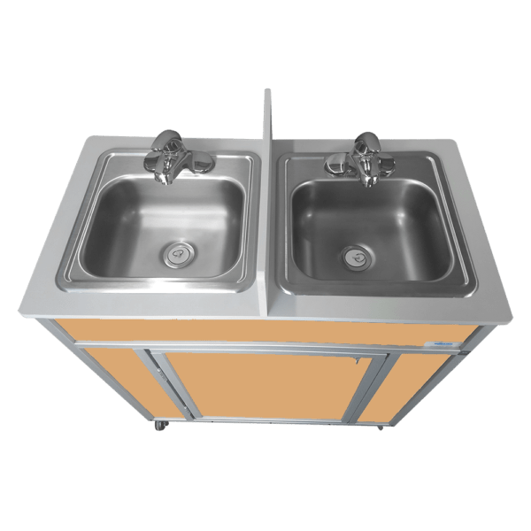 NSF Certified Double 6" Deep Basin Utensil Washing Self - Contained Sink (NS - 009D) - SchoolOutlet