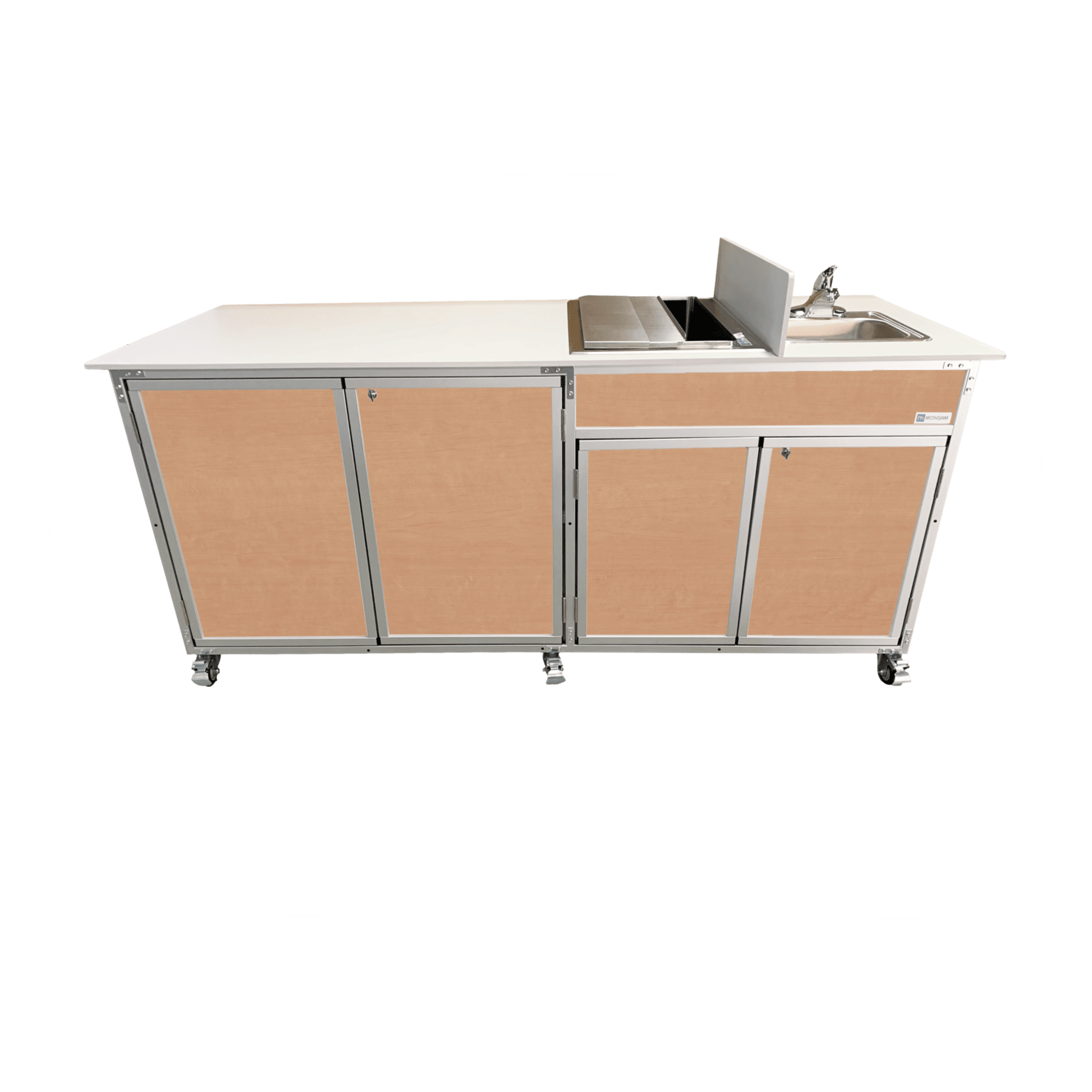 Self Contained Single Food Cart Basin With Ice Bin (NS - FSC - 003) - SchoolOutlet