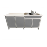 Self Contained Single Food Cart Basin With Ice Bin (NS - FSC - 003) - SchoolOutlet