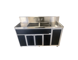 Commercial Double 12" Deep Basins w/Two Drainboards (PSE-2002LA)