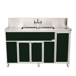Commercial Double 12" Deep Basins w/Two Drainboards (PSE-2002LA)