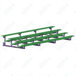 Jaypro Sports Bleacher - 4 Row - Tip & Roll, Single Foot Plank, Powder Coated - 21' L (BLCH-421TRGPC)