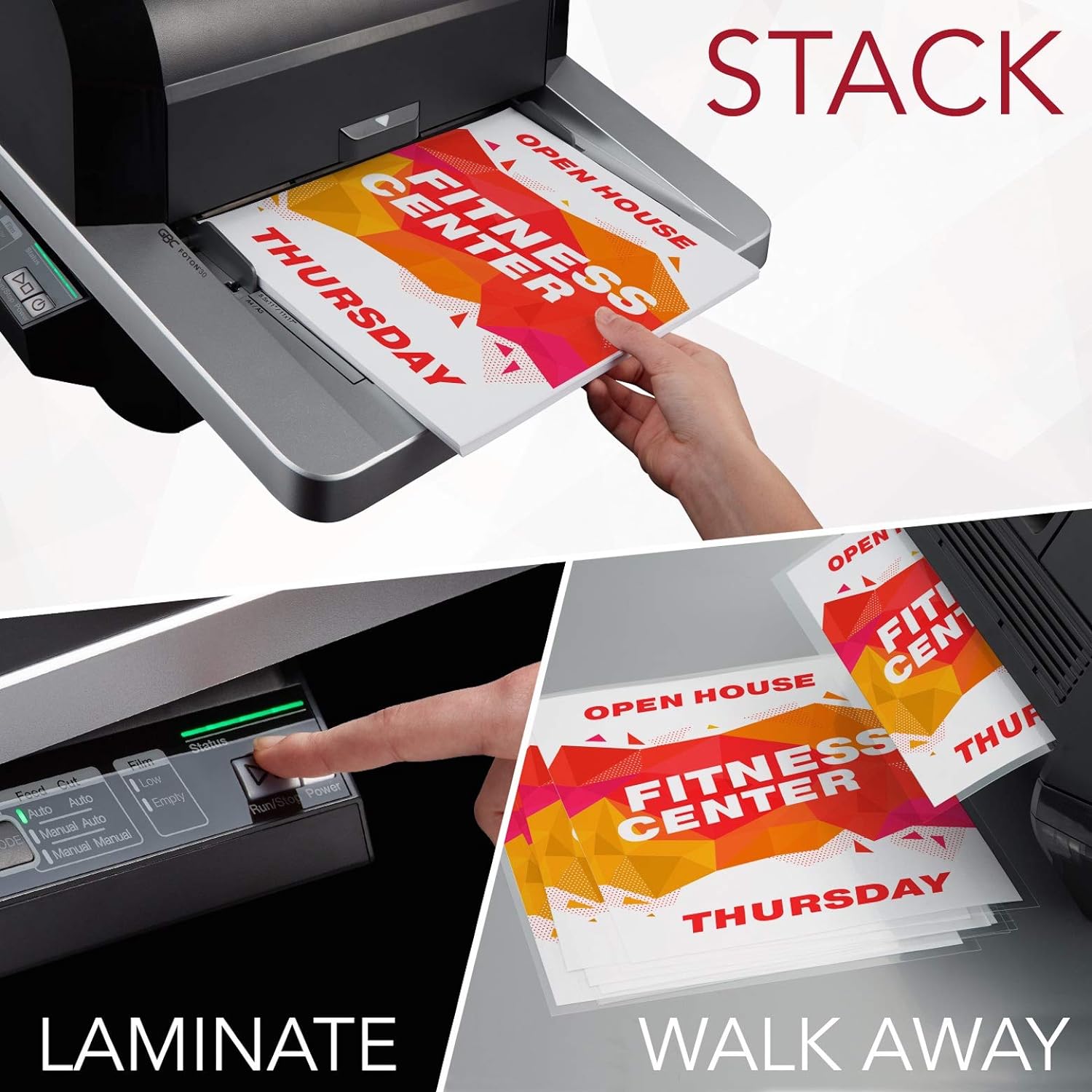 GBC Foton 30 Heat Lamination 11" max width Automated Pouch-Free Laminator, Starter Film Cartridge Included, Thickness 3-5 mil (FOTON30120NA) - SchoolOutlet