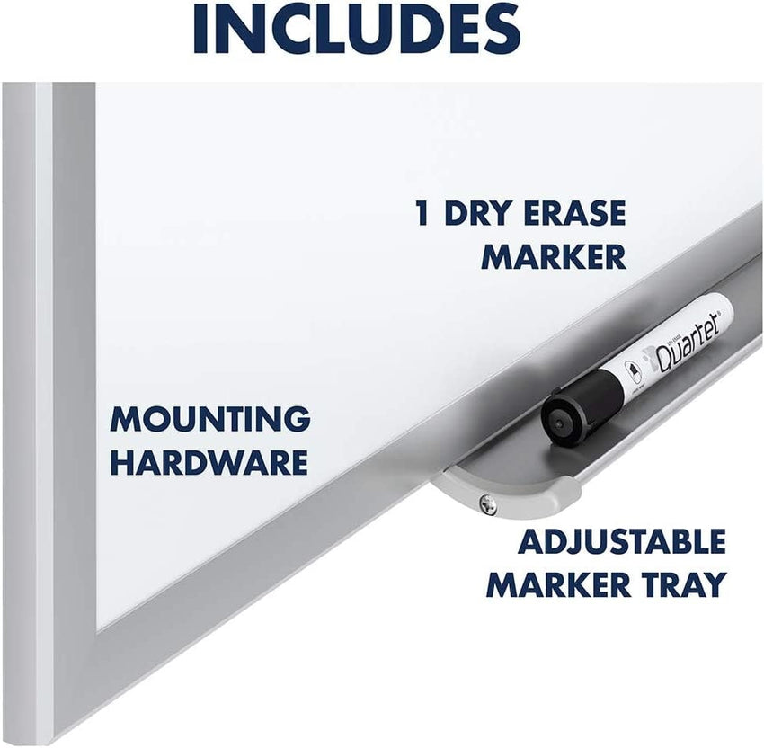 Quartet Classic Nano - Clean Magnetic Dry - Erase Board Aluminum Frame - 72"W x 48"H (SM537) - SchoolOutlet