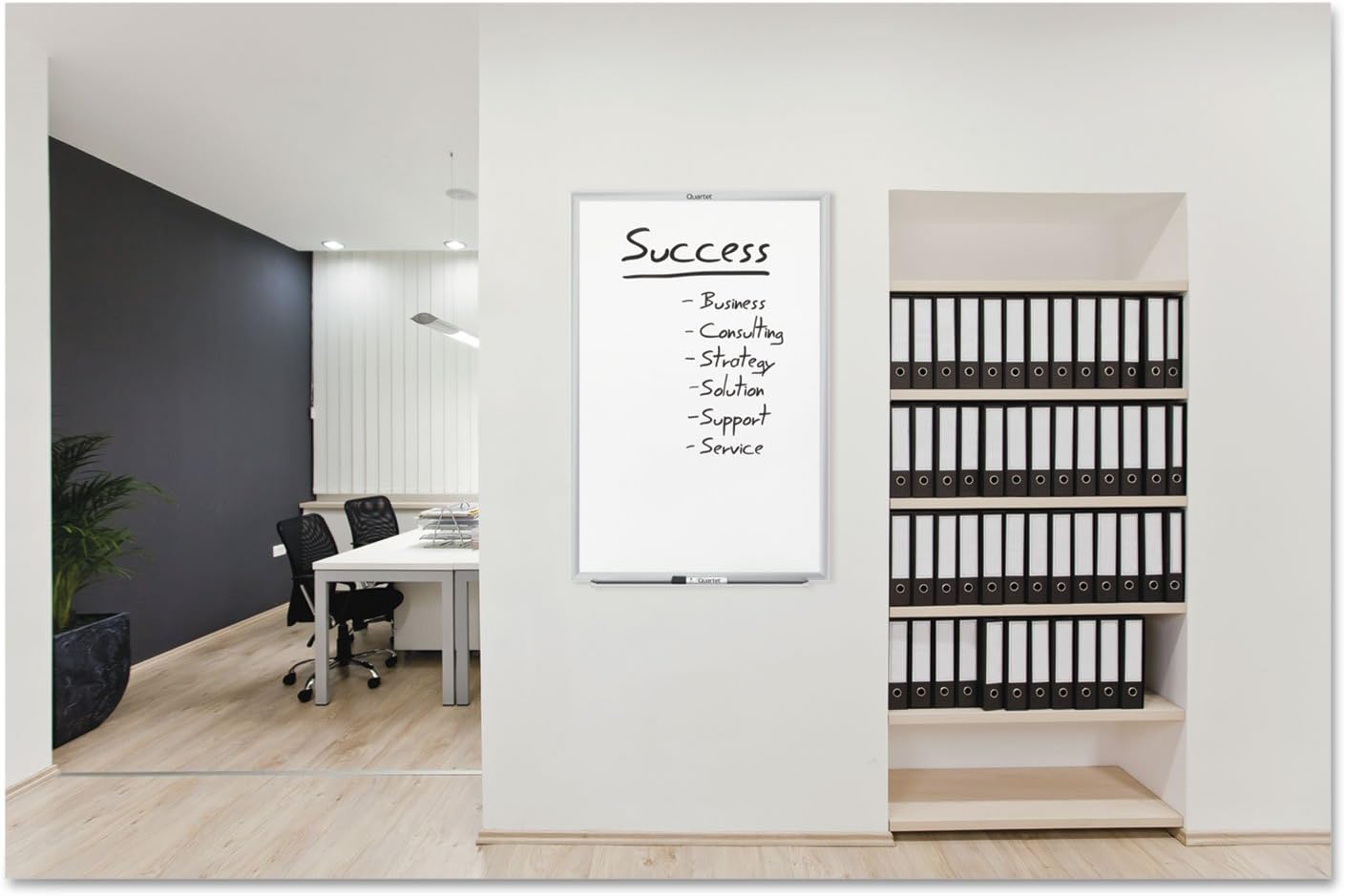 Quartet Classic Nano - Clean Magnetic Dry - Erase Board Aluminum Frame - 96"W x 48"H (SM538) - SchoolOutlet