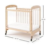 Foundations - Next Gen Serenity SafeReach Side Gate Compact Crib - Clearview (Both Ends) Natural (FOU-2538040)