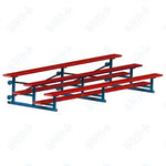 Jaypro Sports Bleacher - 3 Row - Tip & Roll, Single Foot Plank, Powder Coated - 15' L (BLCH-3TRGPC)