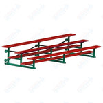 Jaypro Sports Bleacher - 3 Row - Tip & Roll, Single Foot Plank, Powder Coated - 15' L (BLCH-3TRGPC)