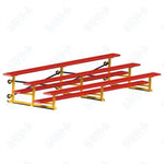 Jaypro Sports Bleacher - 3 Row - Tip & Roll, Single Foot Plank, Powder Coated - 15' L (BLCH-3TRGPC)