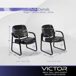 Regency Victor Big & Tall 400 LBS Guest and Reception Chair with Arms, Anti - Microbial/Anti - Bacterial Vinyl (407 - VAM - BK) - SchoolOutlet