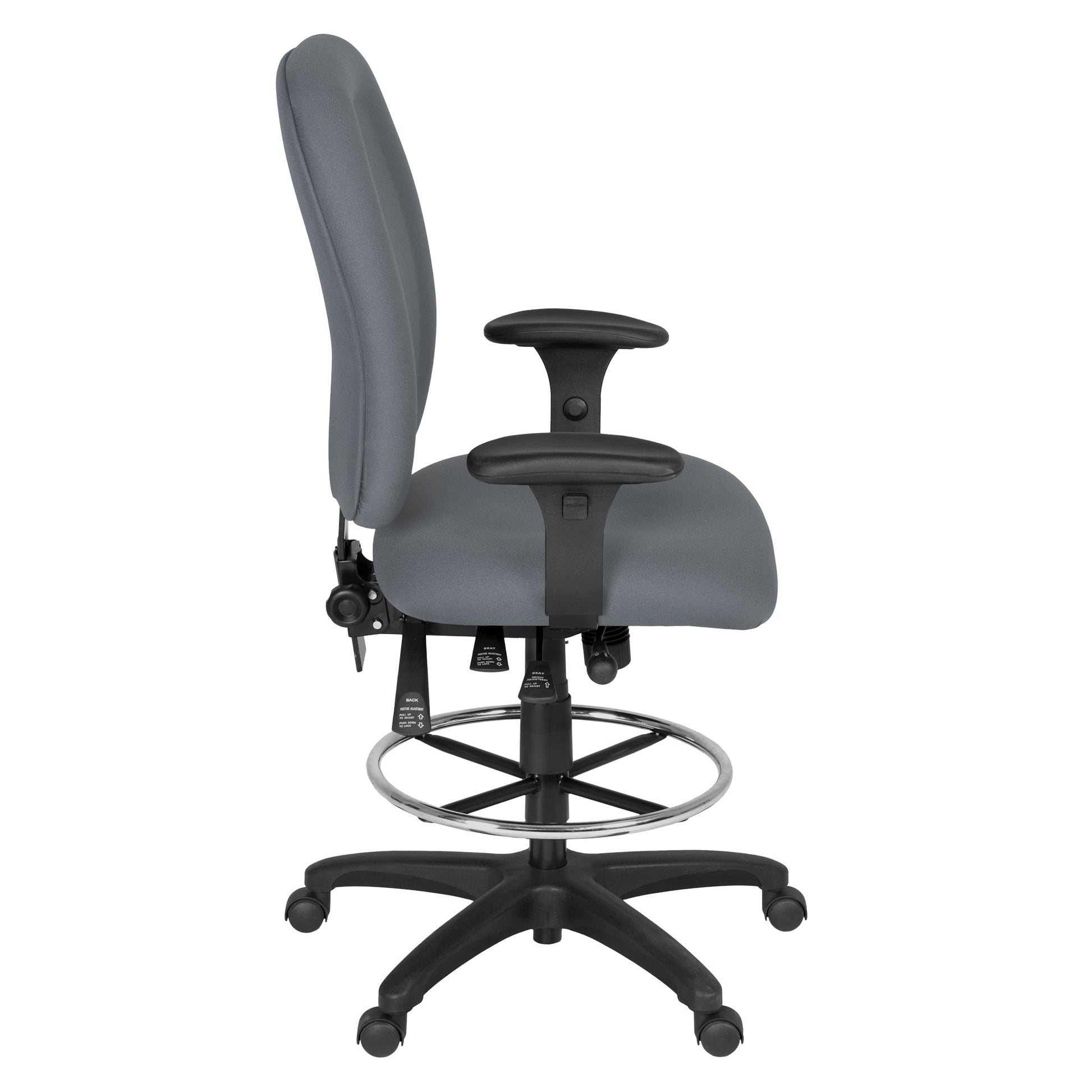 Regency Comfort Series High - Back Multifunctional Fabric Computer Task Chair with Adjustable Arms (125) - SchoolOutlet