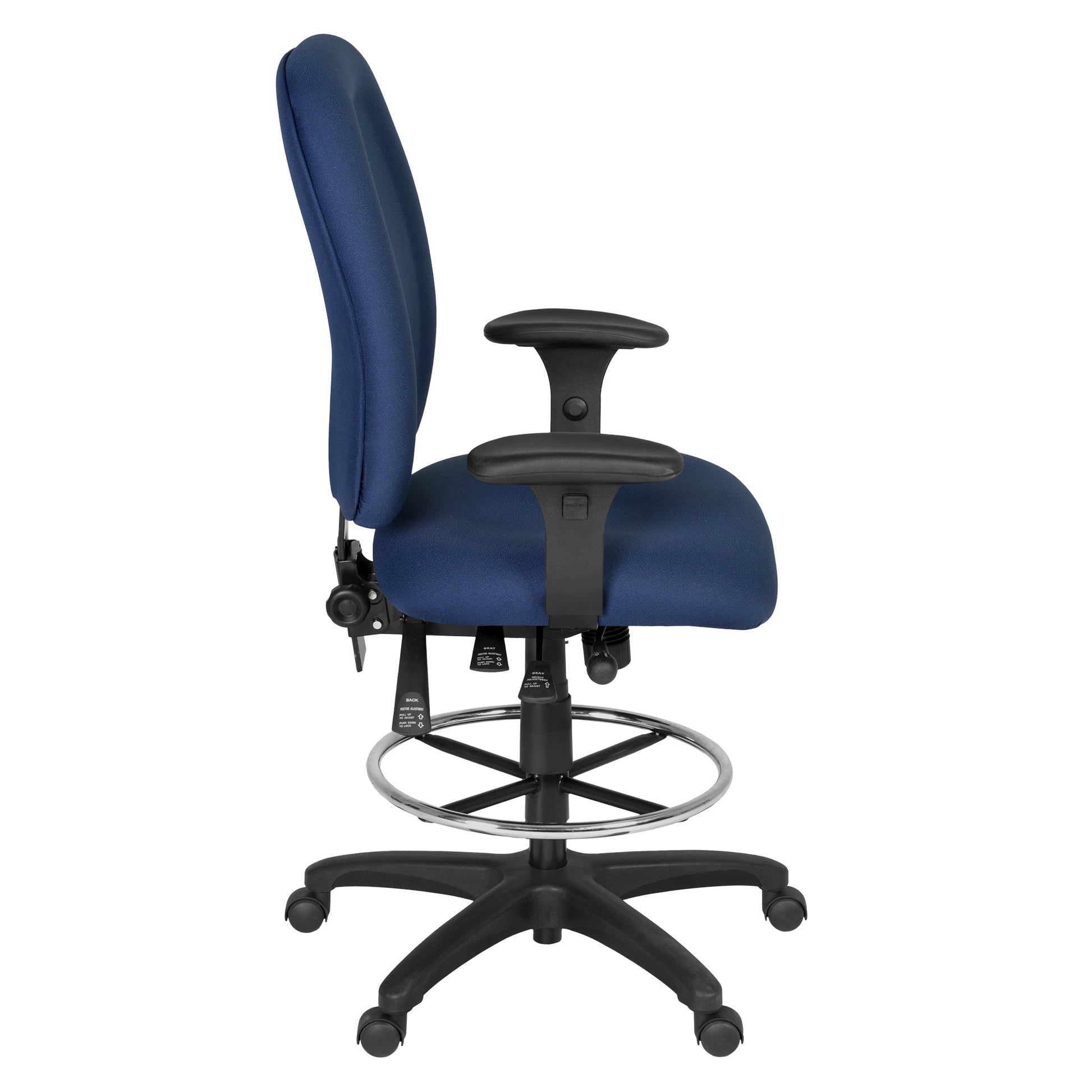 Regency Comfort Series High - Back Multifunctional Fabric Computer Task Chair with Adjustable Arms (125) - SchoolOutlet
