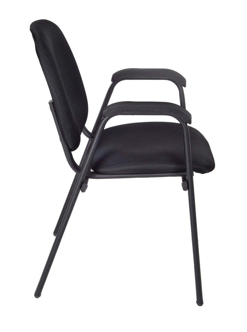 Regency Ace Guest Stacking Chair 4 - Pack Midnight Black Ergonomic Seating with Integrated Support Arms 18"H (REG - 2125BK4PK) - SchoolOutlet