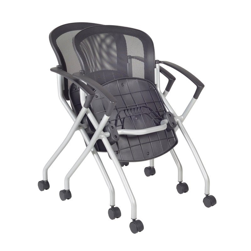 Regency Cadence Flexible High Back with Padded Fabric Seat Nesting Chair, with or without Table Arm - Black - SchoolOutlet