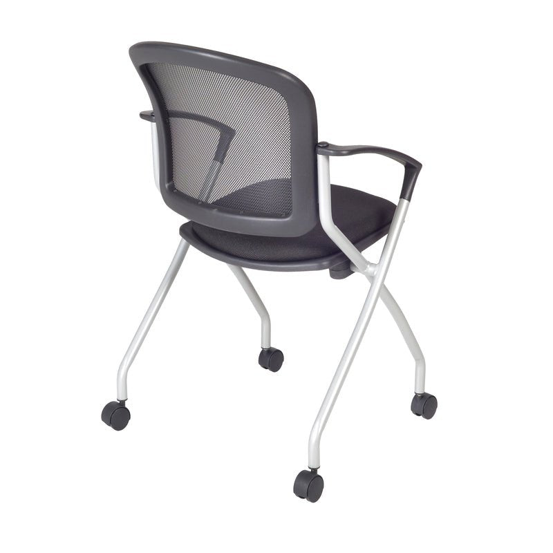 Regency Cadence Flexible High Back with Padded Fabric Seat Nesting Chair - Black (Pack of 20) - SchoolOutlet
