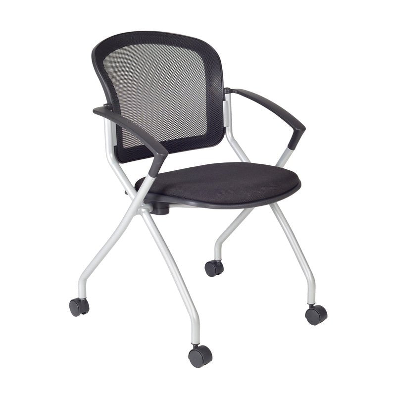 Regency Cadence Flexible High Back with Padded Fabric Seat Nesting Chair - Black (Pack of 20) - SchoolOutlet