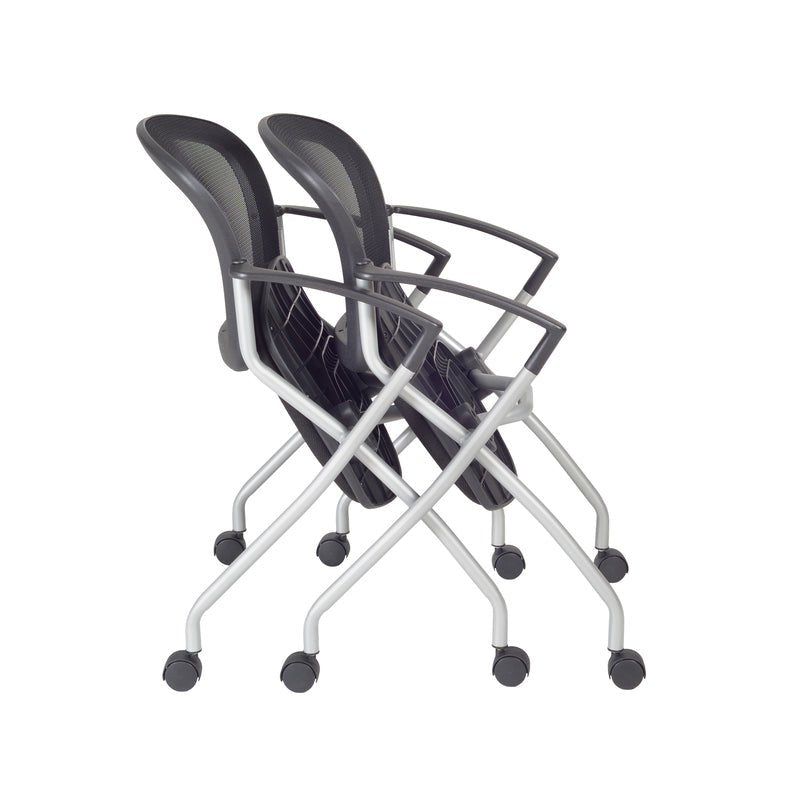 Regency Cadence Flexible High Back with Padded Fabric Seat Nesting Chair - Black (Pack of 20) - SchoolOutlet