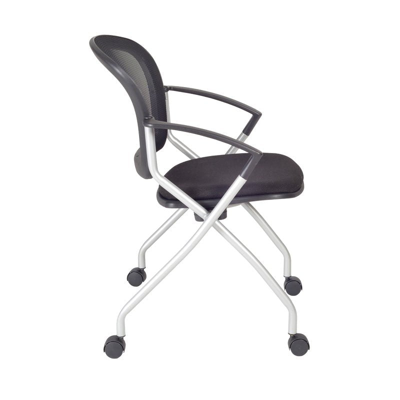 Regency Cadence Flexible High Back with Padded Fabric Seat Nesting Chair - Black (Pack of 20) - SchoolOutlet