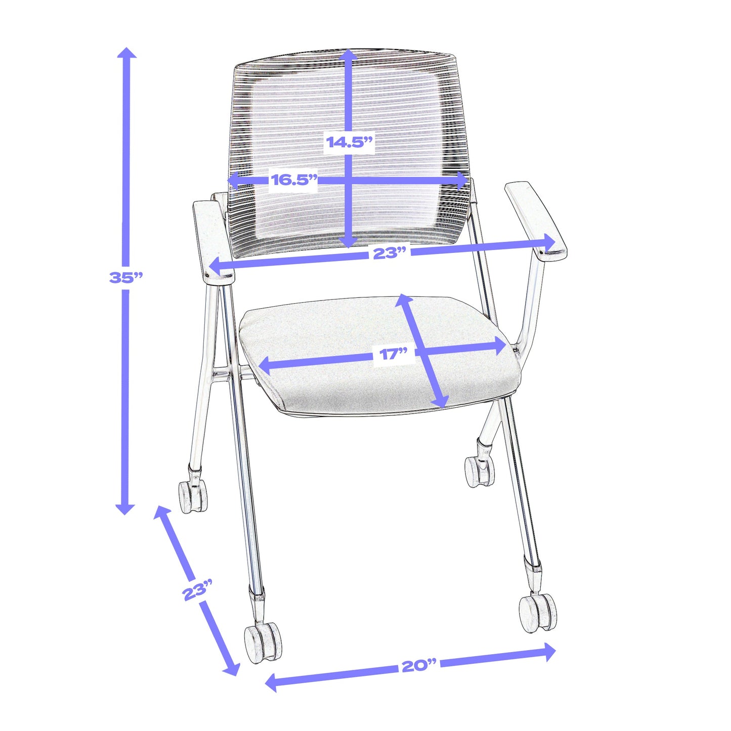 Regency Pulse Flexible High Back with Padded Fabric Seat Nesting Chair (12 pack) (REG - 2409BK12PK - XXX) - SchoolOutlet