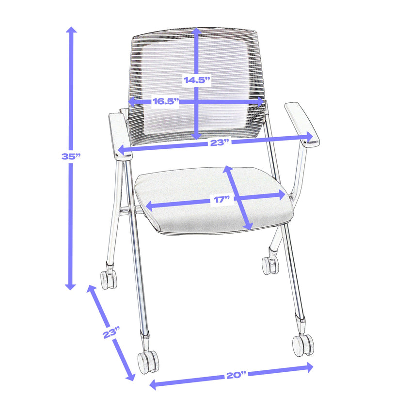 Regency Pulse Flexible High Back with Padded Fabric Seat Nesting Chair (12 pack) (REG - 2409BK12PK - XXX) - SchoolOutlet