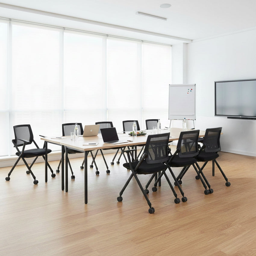 Regency Pulse Flexible High Back with Padded Fabric Seat Nesting Chair (4 pack) (REG - 2409BK4PK - XXX) - SchoolOutlet