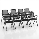 Regency Pulse Flexible High Back with Padded Fabric Seat Nesting Chair (8 pack) (REG-2409BK8PK-XXX) - SchoolOutlet
