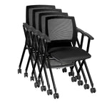 Regency Pulse Flexible High Back with Padded Fabric Seat Nesting Chair (8 pack) (REG - 2409BK8PK - XXX) - SchoolOutlet