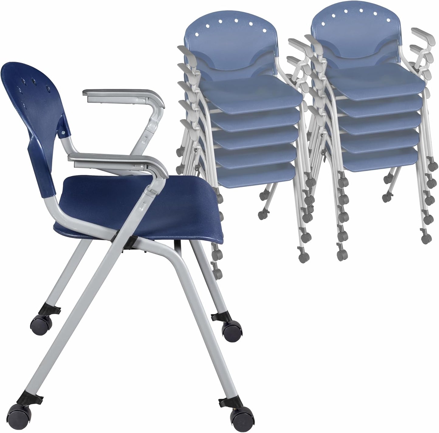 Regency Rico Classroom Training Stack Chair with Arms - 11 Pack - (REG - 306 - 11PK) - SchoolOutlet