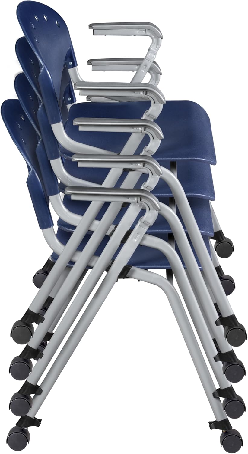 Regency Rico Classroom Training Stack Chair with Arms - 4 Pack - (REG - 306 - 4PK) - SchoolOutlet