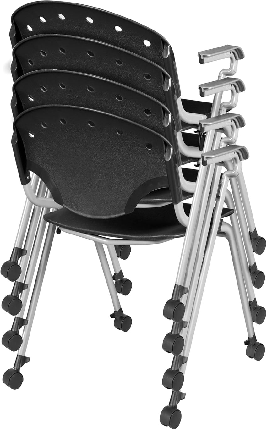 Regency Rico Classroom Training Stack Chair with Arms - 4 Pack - (REG - 306 - 4PK) - SchoolOutlet