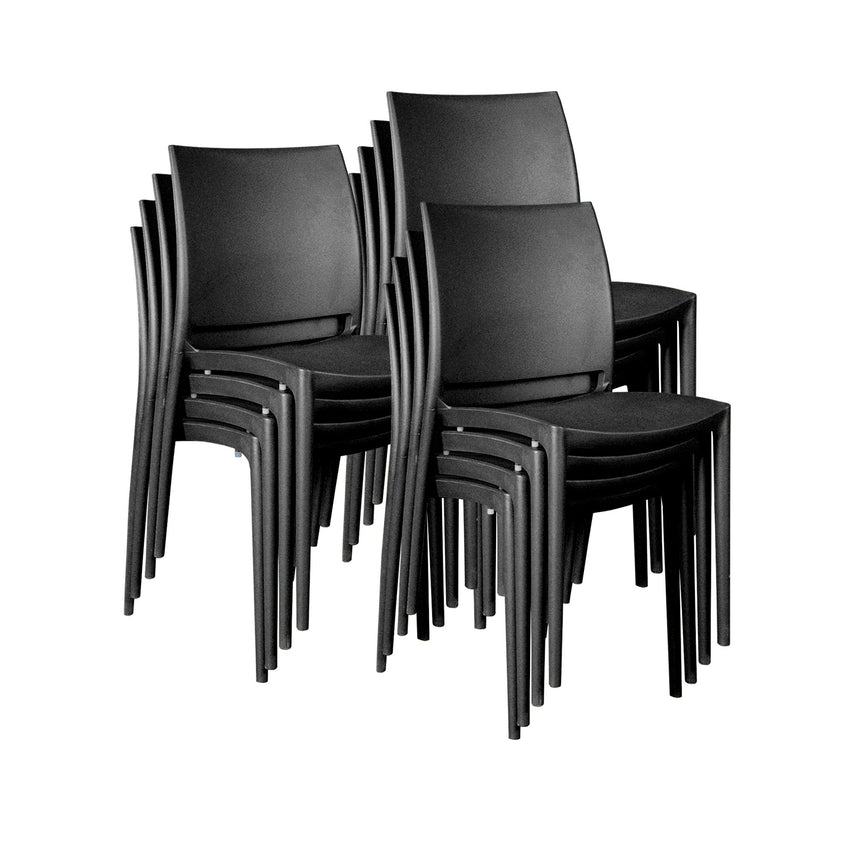 Regency Niche Terrace Plastic Indoor/Outdoor Stacking Chair (Set of 12) 17.5"W x 20.5"D x 32"H (REG-4100XX12PK) - SchoolOutlet