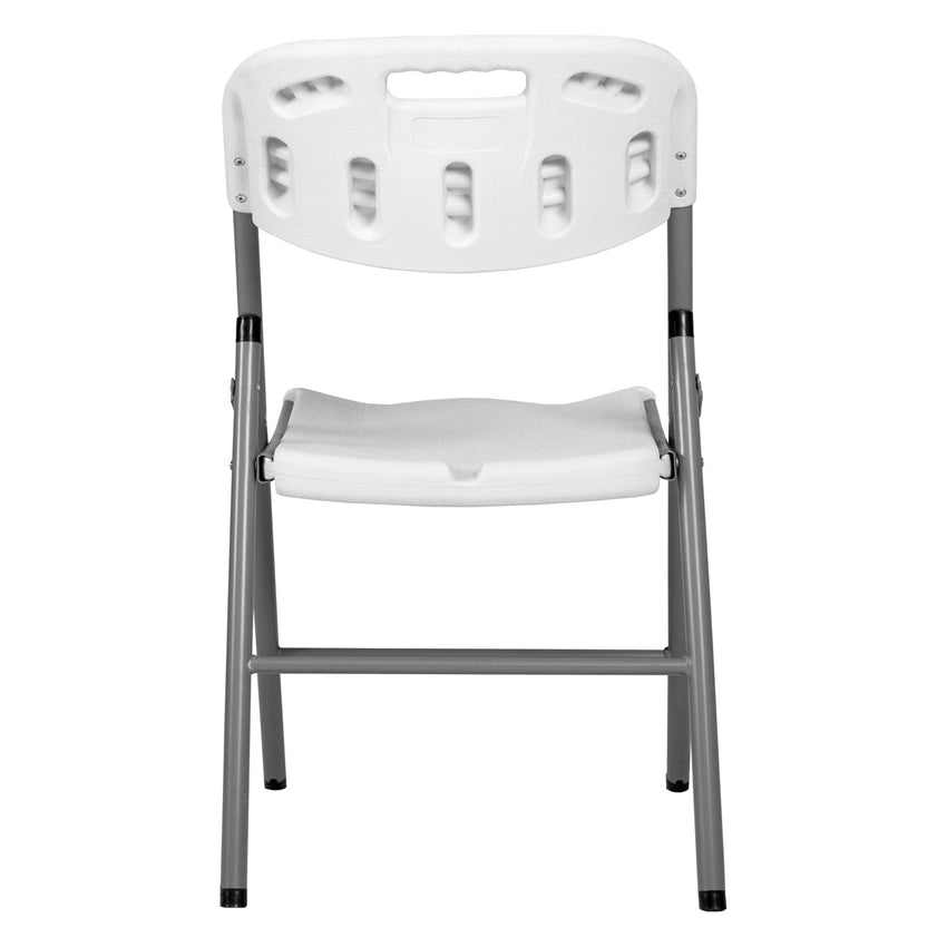 Regency Trestle Series Rectangular Blow Mold Folding Chair 12 Pack 18"W x 20"D x 31"H (REG-4200WH12PK) - SchoolOutlet