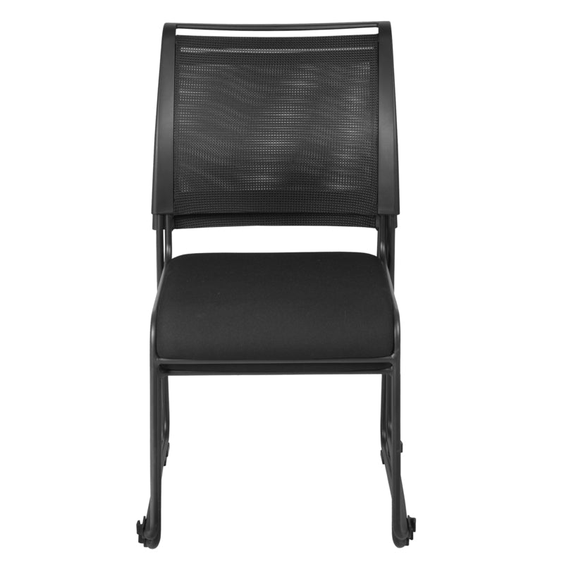 Regency Maxx Mesh Stacking Office Chairs, Fabric Seat, 12 Pack (4300BK12PK) - SchoolOutlet