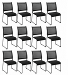 Regency Maxx Mesh Stacking Office Chairs, Fabric Seat, 12 Pack (4300BK12PK) - SchoolOutlet