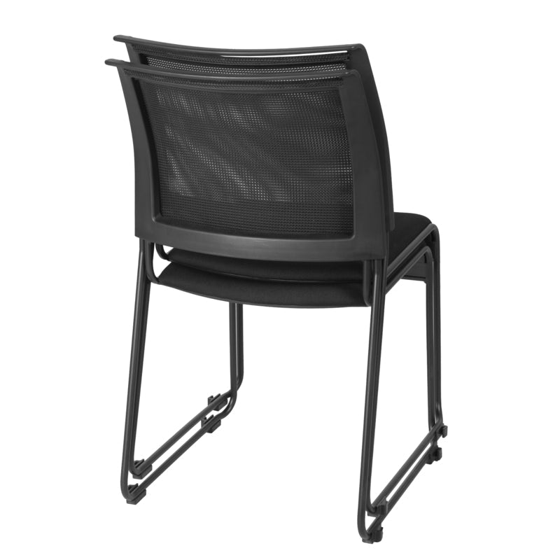 Regency Maxx Mesh Stacking Office Chairs, Fabric Seat, 12 Pack (4300BK12PK) - SchoolOutlet