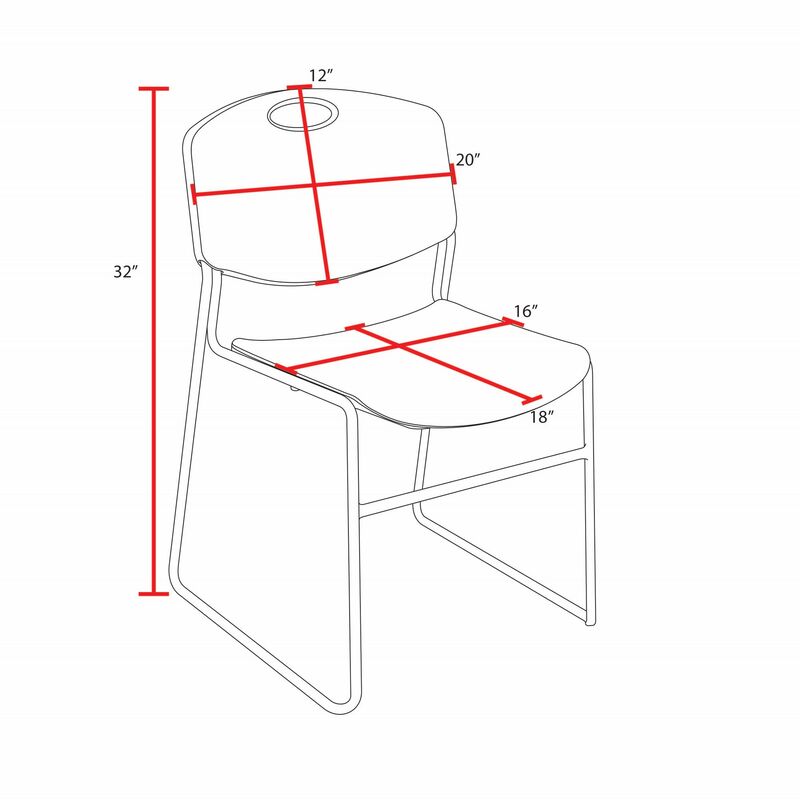Regency Zeng Ultra Compact Metal Frame Armless Stackable Chair (Pack of 50) - SchoolOutlet