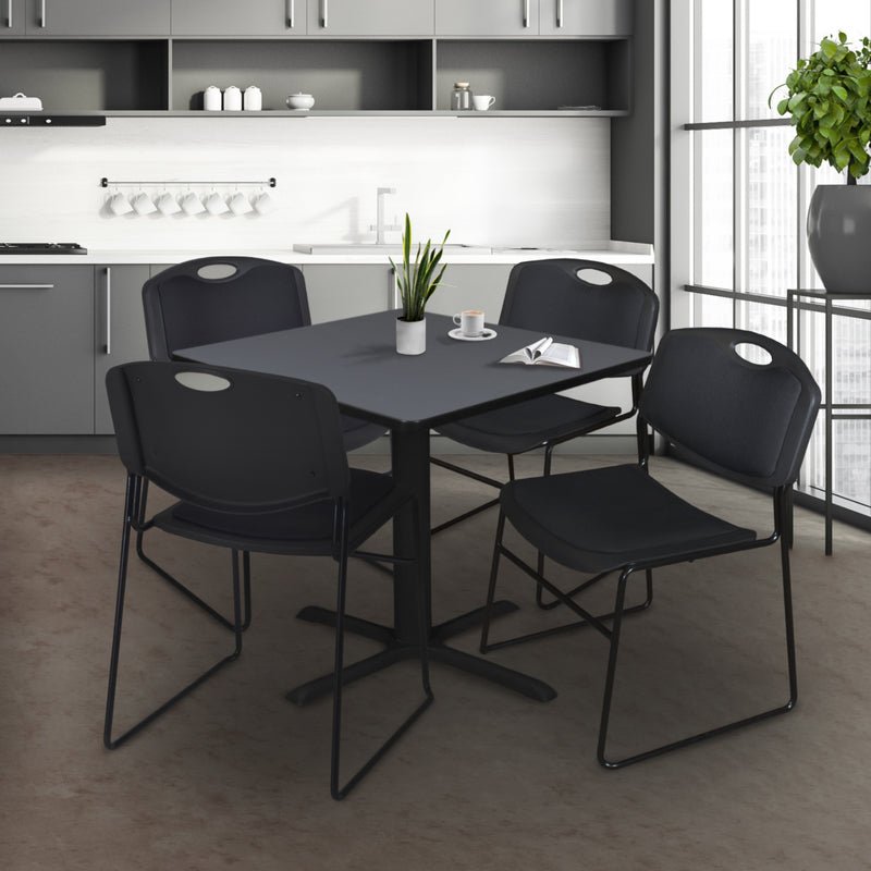Regency Zeng Padded Support Stack Chair - Black (Pack of 12) - SchoolOutlet