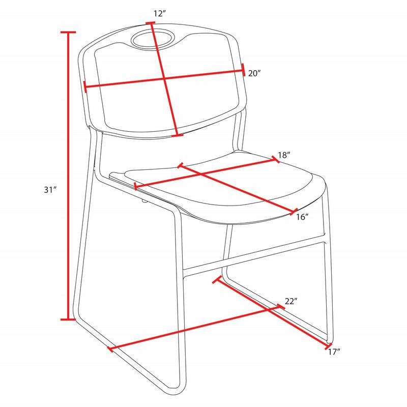 Regency Zeng Padded Support Stack Chair - Black (Pack of 12) - SchoolOutlet